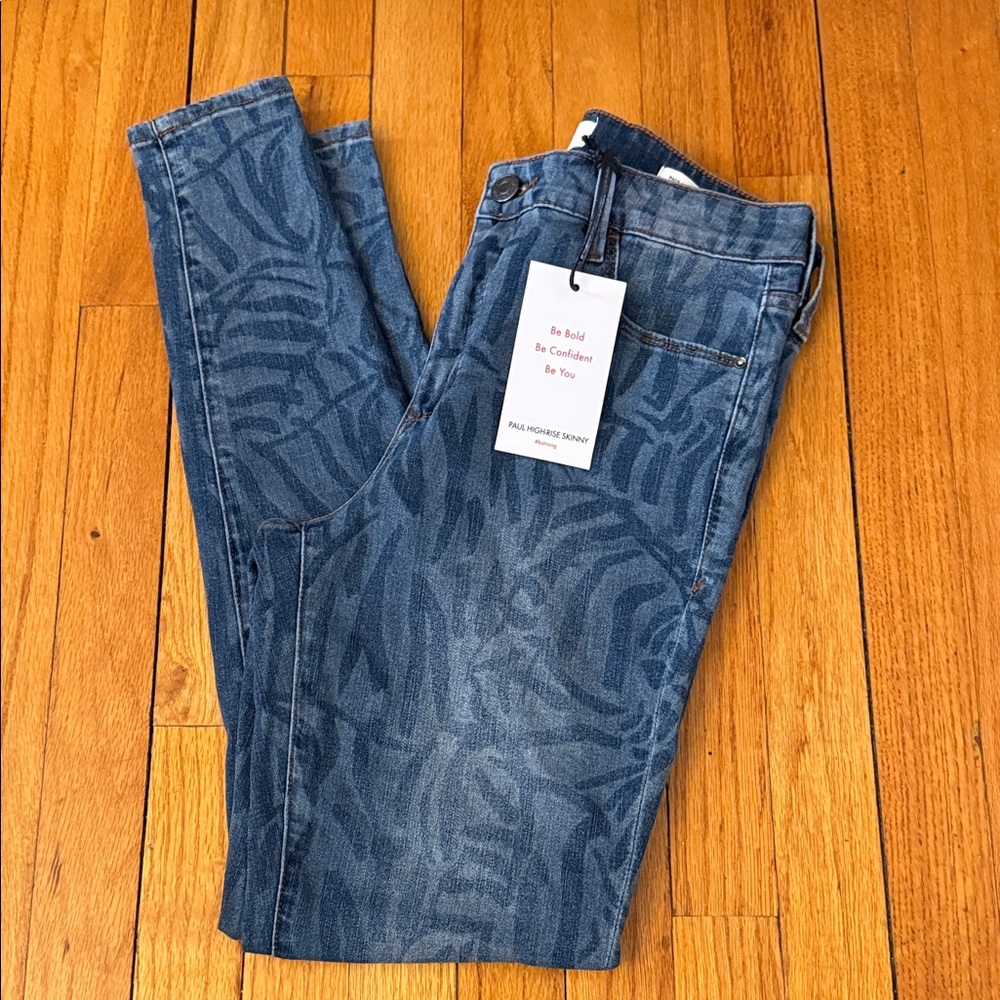 Skinnygirl Blue Patterned Skinny Jeans